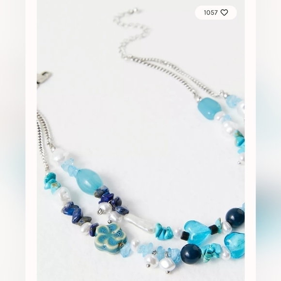 NWT Free People Steal The Show Choker Turquoise Blue - Picture 3 of 10